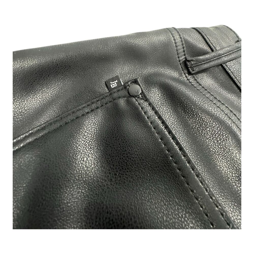 Judy Blue Black Faux Leather Bootcut Pants 14W 34X32 Mob Wife Monochrome - Picture 8 of 9